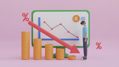 Illustration sinkende Finanzleistung