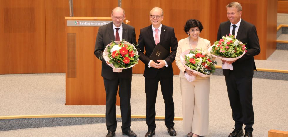 F. v. r. n. l.: Christof Rasche, Berivan Aymaz, André Kuper, Rainer Schmeltzer