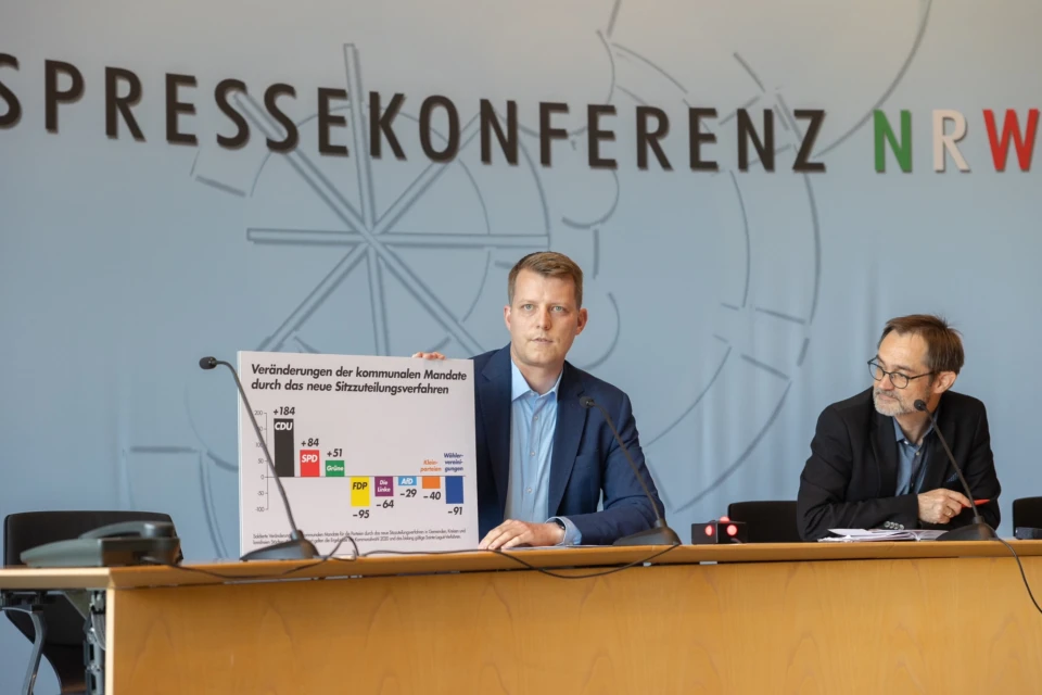 Henning Höne präsentiert die Veränderungen der kommunalen Mandate